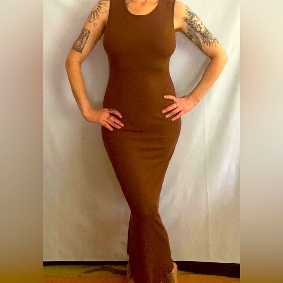 See You Monday Dresses & Skirts - Dress New Stretch Sleeveless Ribbed Tank BodyCon KickPleat See You Monday L